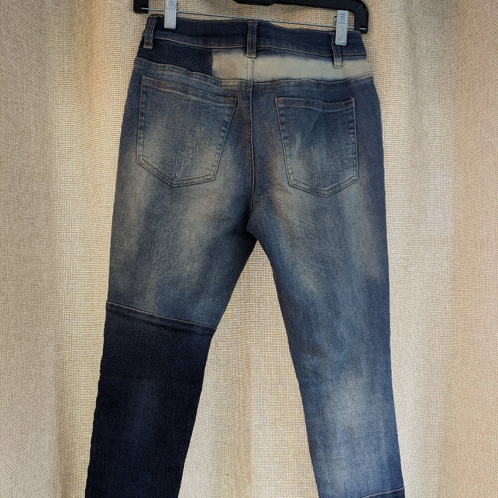 VENUS Patchwork Pattern Jeans, Distressed, 5 Pock… - image 6